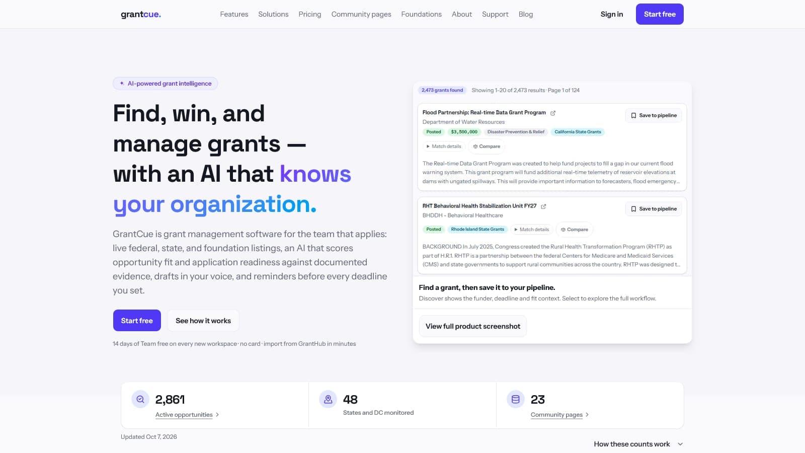 GrantCue screenshot