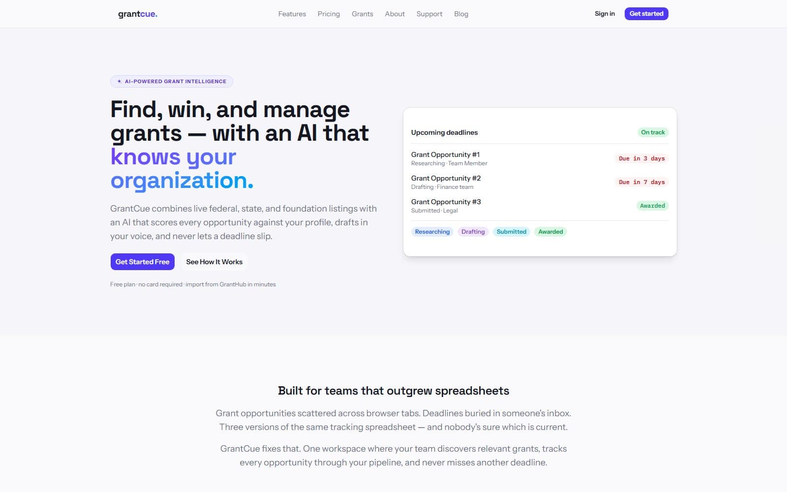 GrantCue screenshot