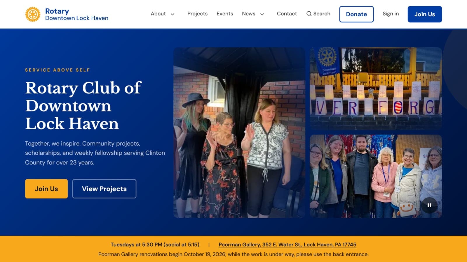 Rotary Club of Downtown Lock Haven screenshot