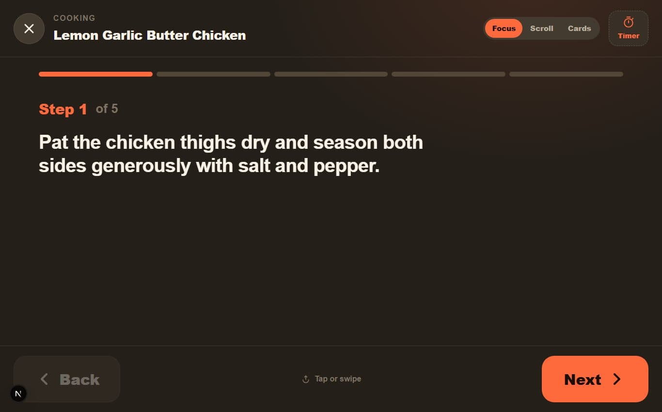 WellStockd cooking mode